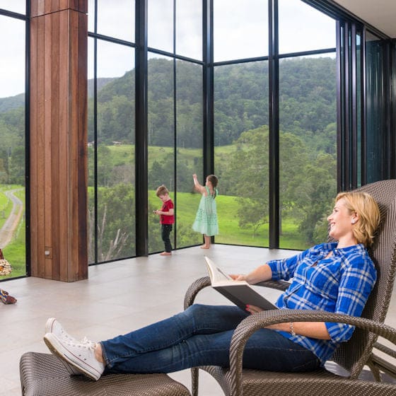 Happy family with crimsafe security screens