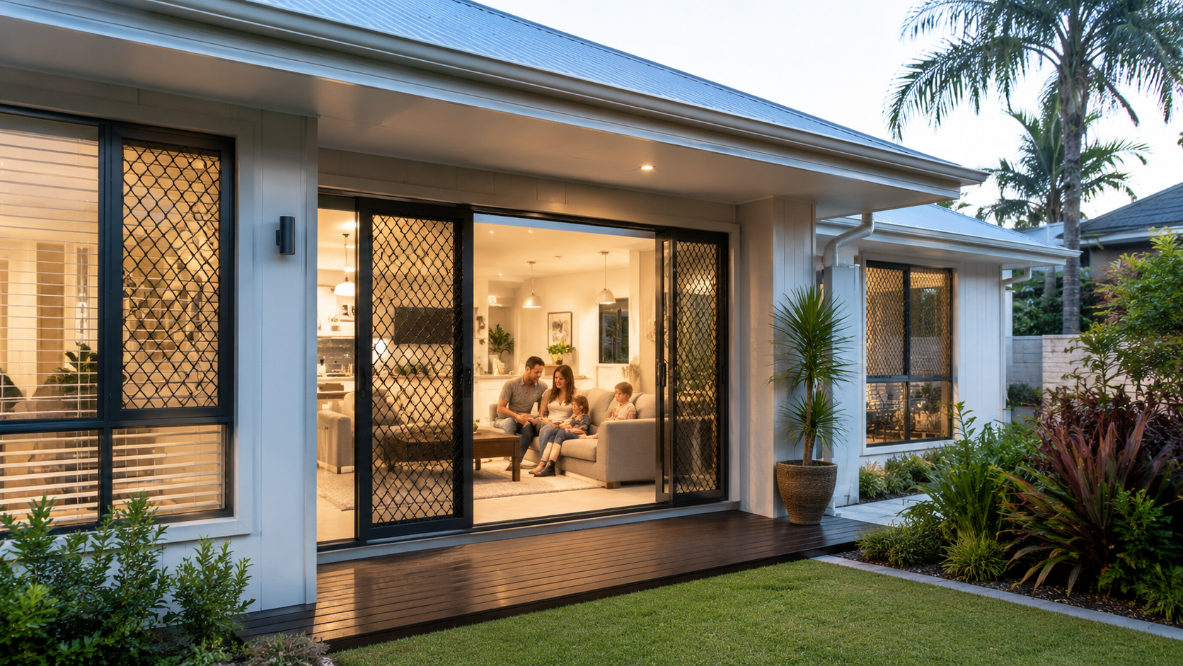 The Crimsafe Installation Process from Start to Finish 3 Modern family home in Redland Bay fitted with Crimsafe security screens and doors.